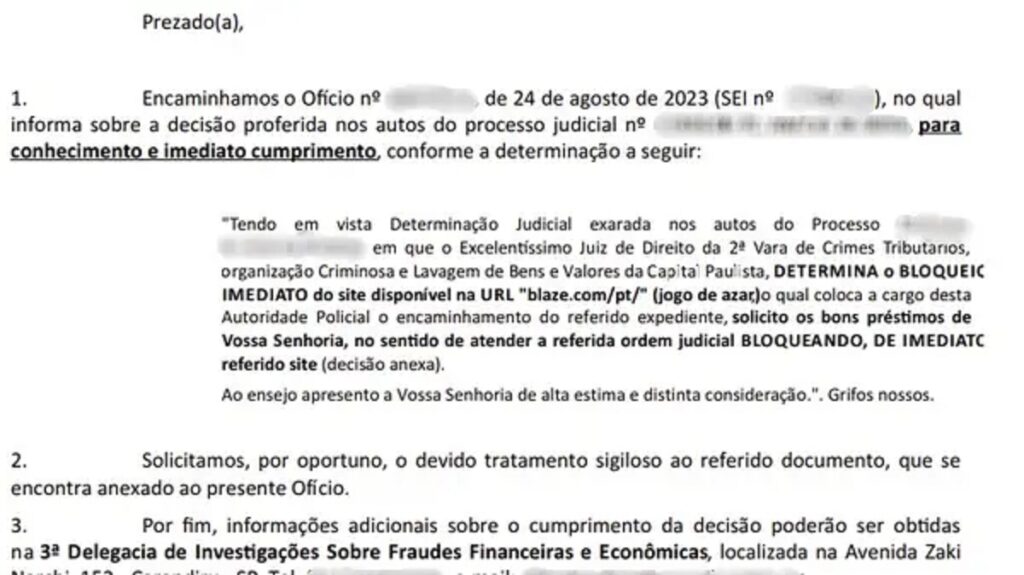 Site Blaze teve ação judicial contra seu dominio